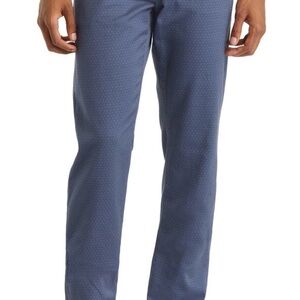 Ag Adriano Goldschmied Men's Straight Jeans in Blue with Micro Dot Pattern
